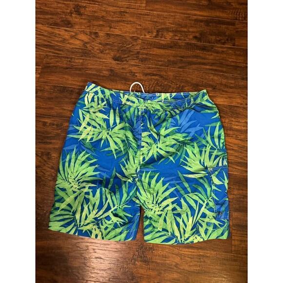 Chaps Mens Size XXL Tropical Swim Trunks Blue Green - Picture 7 of 7
